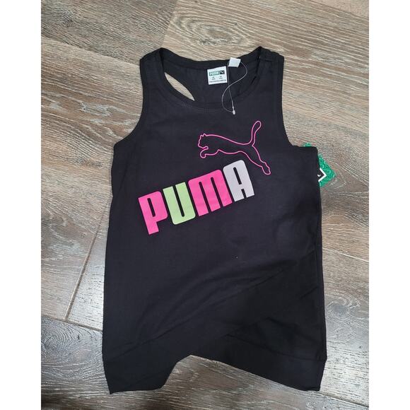 Puma Girls Black Tank Top Active Shirt size Small 7 Razor Back‎ #8 - Picture 1 of 4